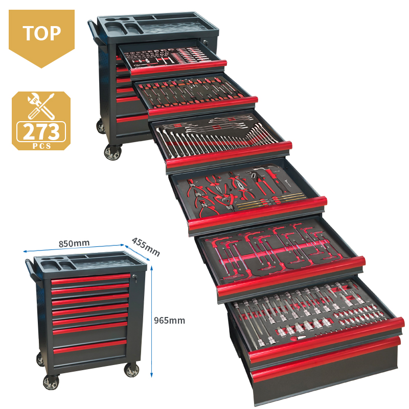 Tools In Mechanic Workshop - 7단 서랍 공구 트롤리, 273개 EVA