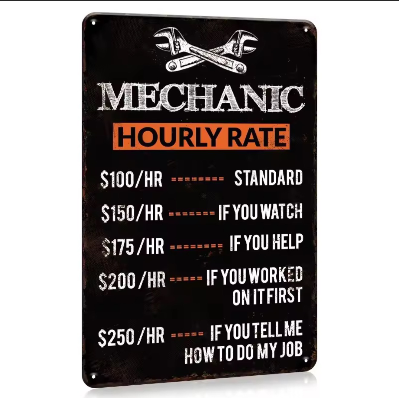 Workshop Tools Hours - 1개, 정비사 시간당 요금 금속 주석