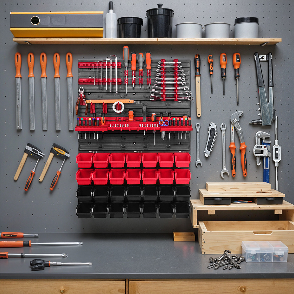 공구 벽걸이 보관 선반 공구 홀더 28개 적층형 박스  - Workshop Tools Wall 리뷰 및 가격