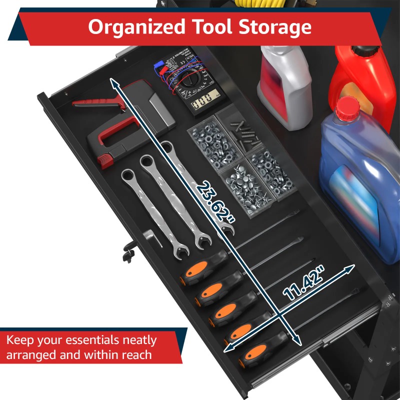 3단 이동식 공구 카트, 헤비 듀티 유틸리티 카트 (서 - Workshop Garage Tools Manufacturer 리뷰 및 가격
